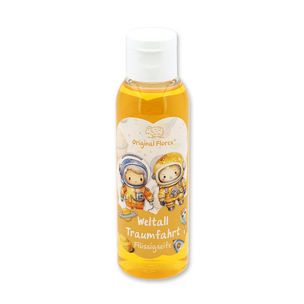 Liquid soap with organic sheep milk 75ml in a bottle "Weltall Traumfahrt", Fruit dream 