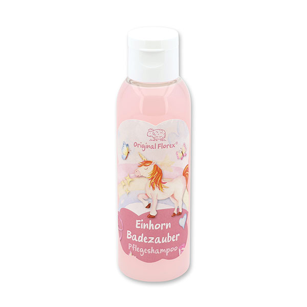 Care shampoo with organic sheep milk 75ml in a bottle "Einhorn Badezauber", Flower magic 