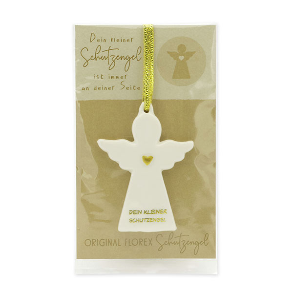 Guardian angel with heart in a cellophane bag 