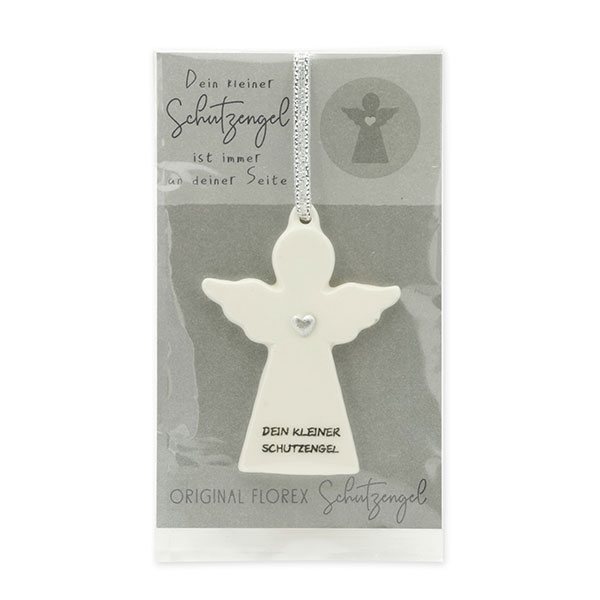 Guardian angel with heart in a cellophane bag 