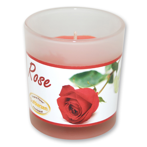 Scented candle in a glass, Rose 