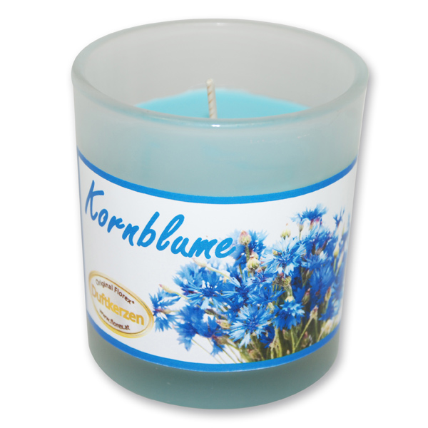 Scented candle in a glass, Cornflower 