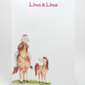 Lina's A4 pad, "Lina reitet aus" 