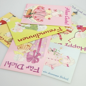 Lina's congratulation cards, sorted 