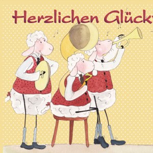 Lina's Glückwunschkarte mit Kuvert, "Herzlichen Glückwunsch" 