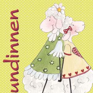 Lina's congratulation card with envelope, "Freundinnen" 