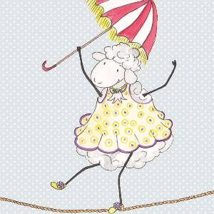 Lina's greeting card with envelope, "Seiltanz" 