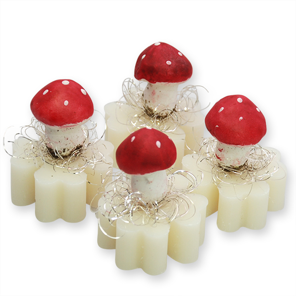 Sheep milk cloverleaf soap 14g Classic, decorated with a mushroom, Classic 