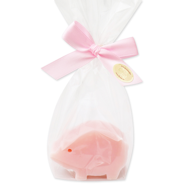 Schafmilchseife Schwein 64g, in Cello, Pfingstrose 