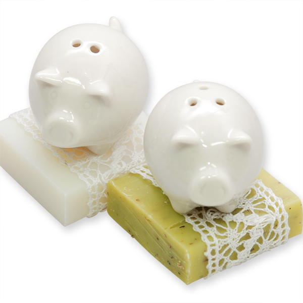 Sheep milk soap 35g decorated with a pig, Classic/verbena 