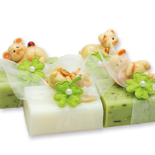 Sheep milk soap 100g decorated with a pig, Classic/verbena 