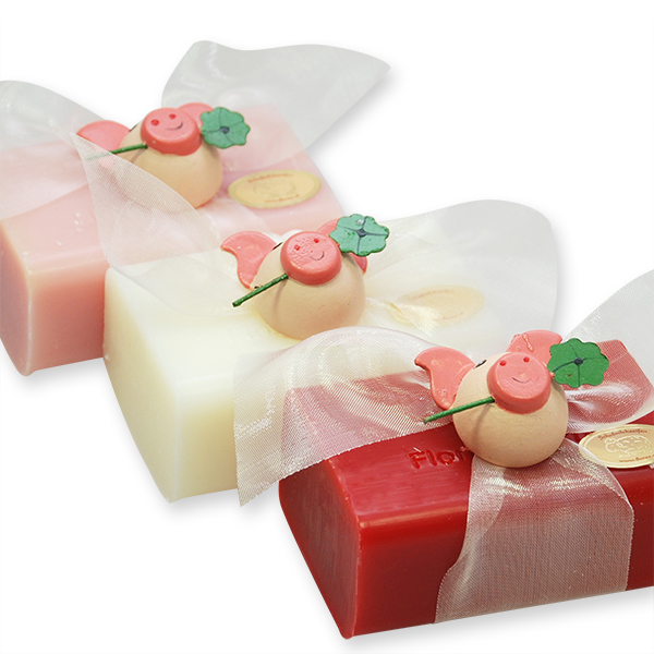Sheep milk soap 100g decorated with a pig, 
sorted 