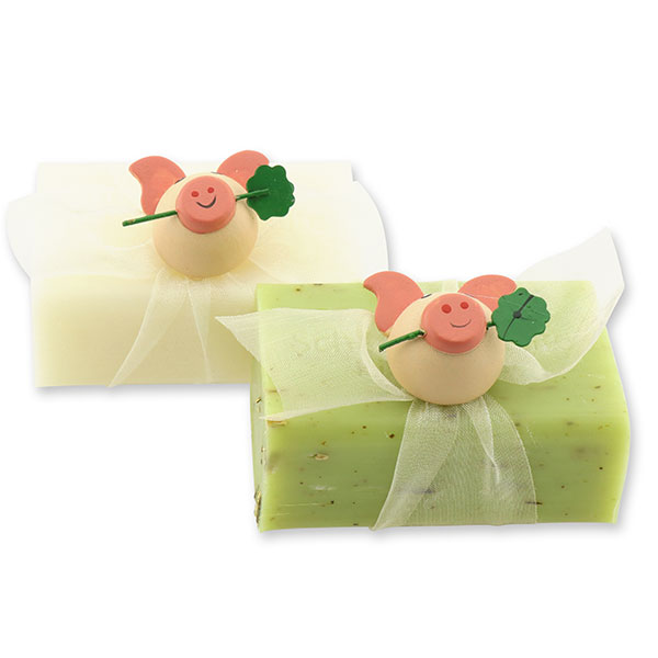 Sheep milk soap 100g decorated with a pig, Classic/verbena 