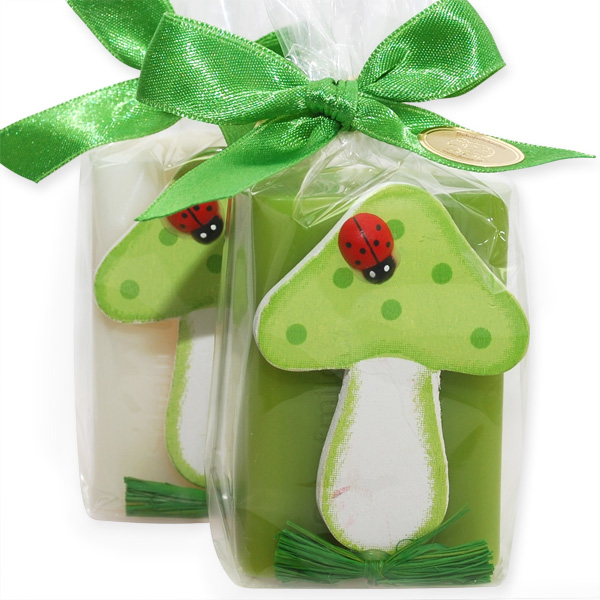 Sheep milk soap 100g decorated with a mushroom in a cellophane, Classic/pear 