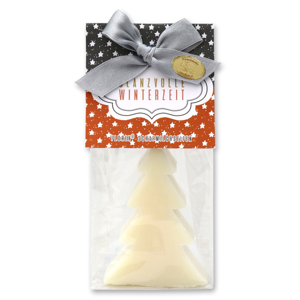 Sheep milk soap tree 75g in a cellophane bag "Glanzvolle Winterzeit", Classic 