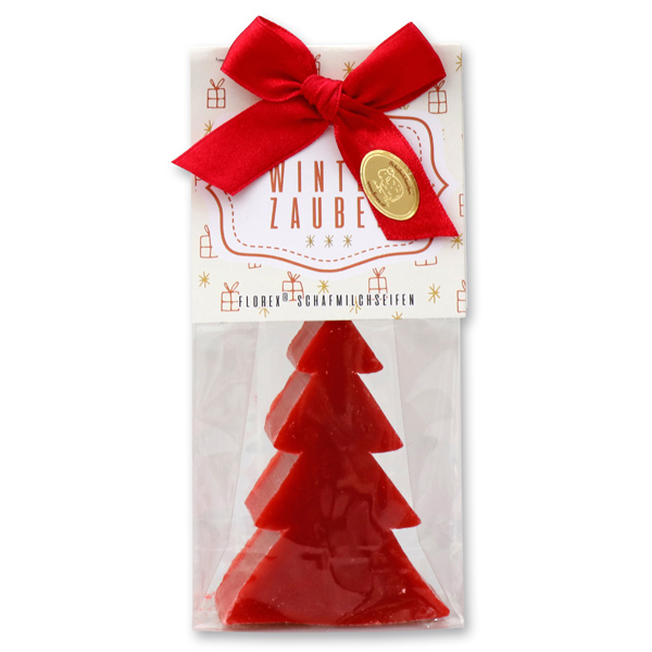 Schafmilchseife Tannenbaum 75g in Cello "Winterzauber", Granatapfel 