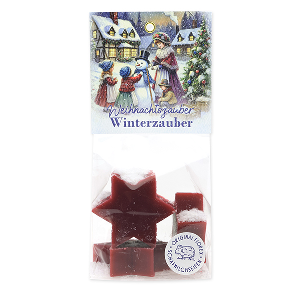 Sheep milk soap star 4x20g in a cellophane bag "Christmas magic motif 14", Winter Magic 