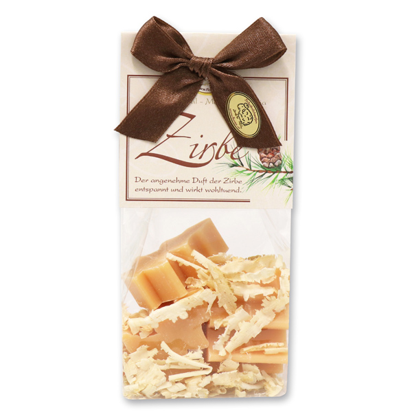 Sheep milk soap tree 5x16g with swiss pine shavings in a cellophane bag "classic", Swiss pine 