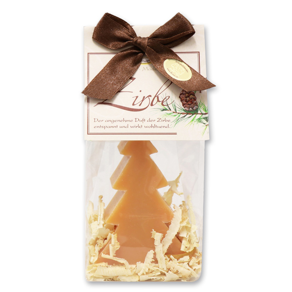 Schafmilchseife Tannenbaum 75g mit Zirbenspäne in Cello "klassisch", Zirbe 