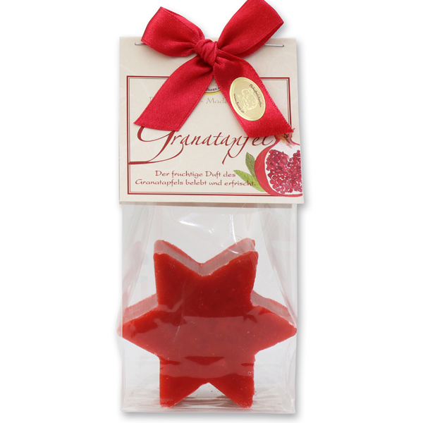 Sheep milk soap star 80g in a cellophane bag "classic", Pomegranate 