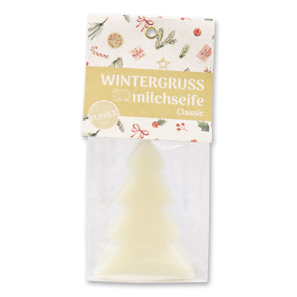 Schafmilchseife Tannenbaum 75g in Cello "Wintergruß", Classic 