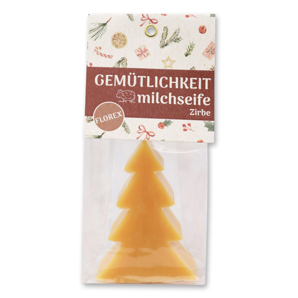 Sheep milk soap christmas tree 75g in a cellophane bag "Gemütlichkeit", Swiss Pine 