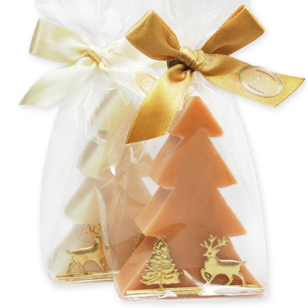 Sheep milk soap tree 75g decorated with a forest ribbon in a cellophane, Classic/quince 