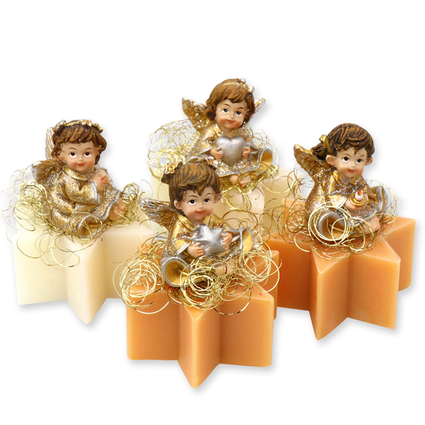 Sheep milk soap star 40g decorated with an angel, Classic/quince 