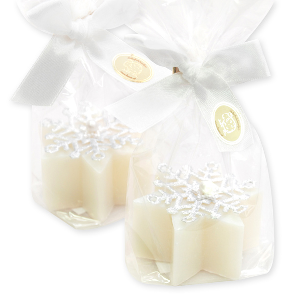 Schafmilchseife Stern 40g dekoriert mit Stern in Cello, Classic 