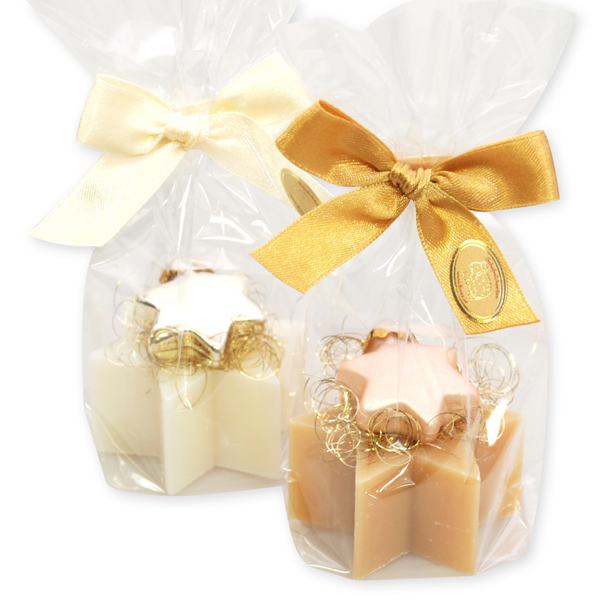 Sheep milk soap star 40g decorated with a star in a cellophane, Classic/quince 