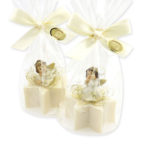 Sheep milk star soap 40g decorated with an angel in a cellophane bag, Classic 