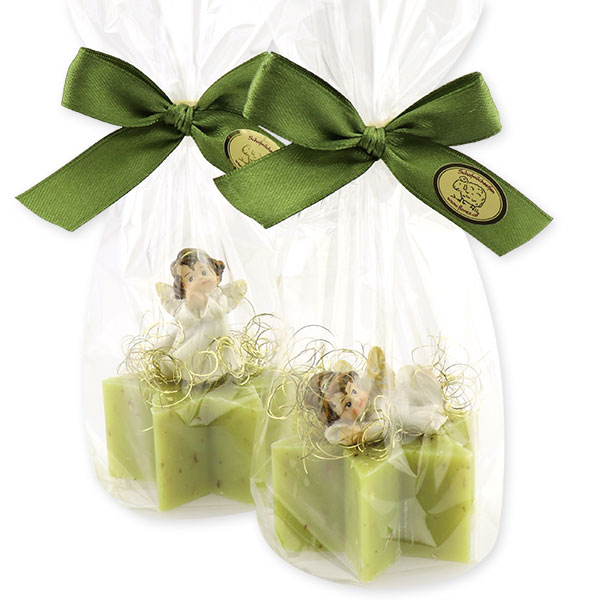 Sheep milk star soap 40g decorated with an angel in a cellophane, Verbena 