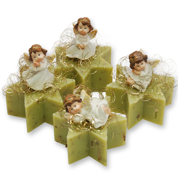 Sheep milk star soap 40g decorated with an angel, Verbena 