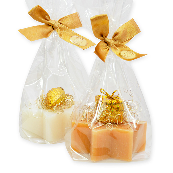 Sheep milk soap star 80g with christmas decoration in a cellophane, Classic/swiss pine 