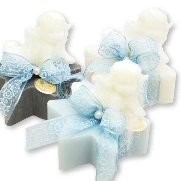 Sheep milk soap star 80g decorated with an angel 20g, sorted 