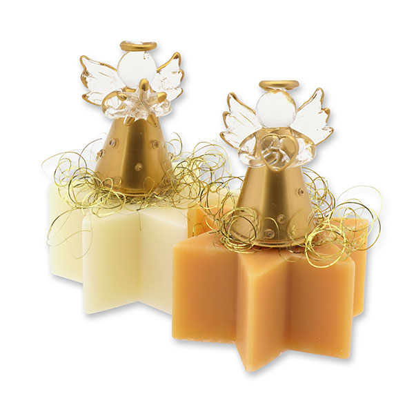 Sheep milk soap star 40g decorated with an angel, Classic/quince 