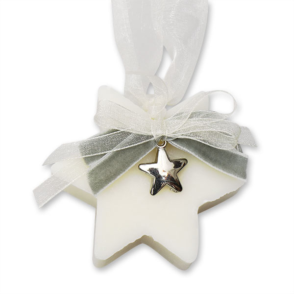 Sheep milk soap star 80g hanging on organza ribbon, Classic 