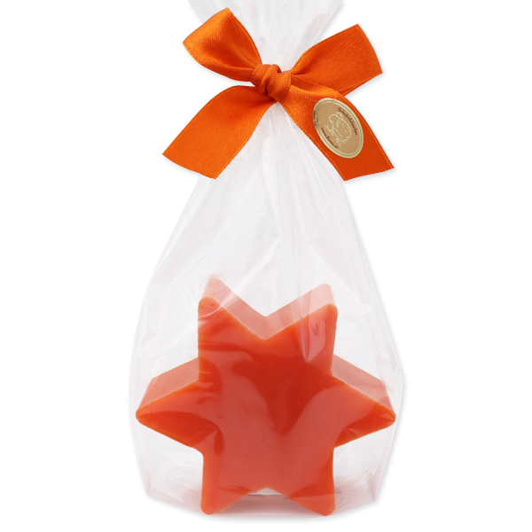 Sheep milk soap star 80g, in a cellophane, Blood orange 