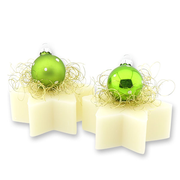 Sheep milk soap star 80g, decorated with a christmas ball, Classic 