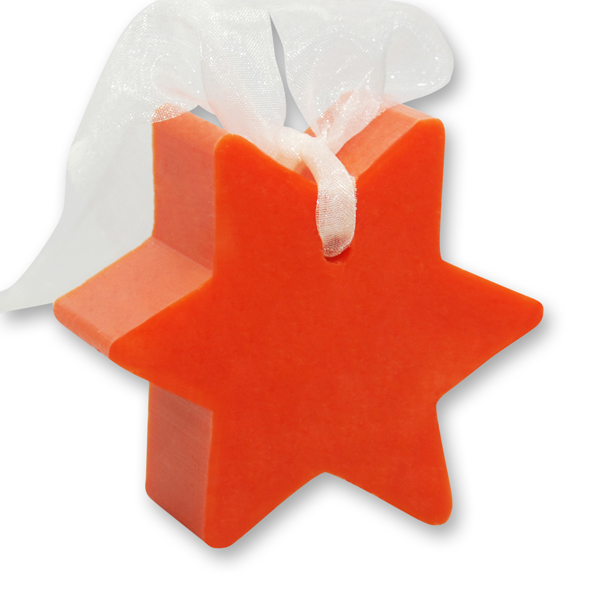 Schafmilchseife Stern klein 80g, hängend, Blutorange 