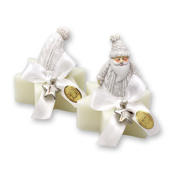 Schafmilchseife Stern 80g dekoriert mit Weihnachtsfigur, Classic 
