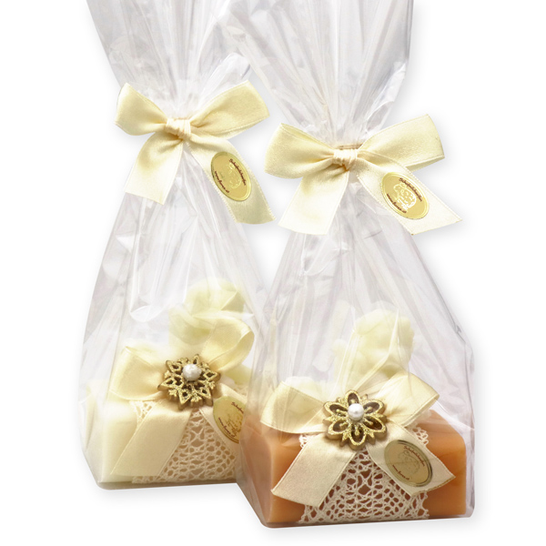 Sheep milk soap 100g decorated with a soap angel 20g in a cellophane, Classic/quince 