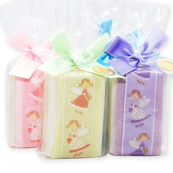 Sheep milk soap 100g decorated with an angel ribbon in a cellophane, Classic 