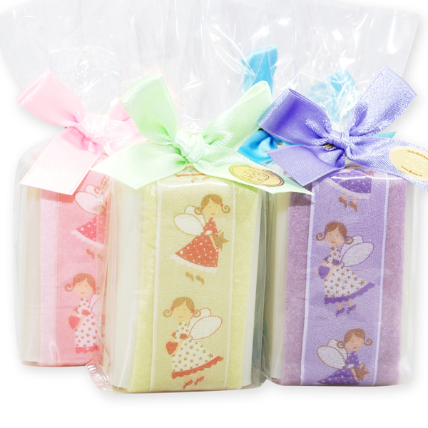 Sheep milk soap 100g, decorated with an angel ribbon in a cellophane, Classic 