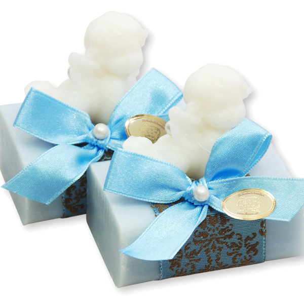 Sheep milk soap 100g decorated with a soap angel 20g, Ice flower 