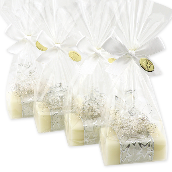 Sheep milk soap 100g, decorated with a glass angel in a cellophane, Classic 