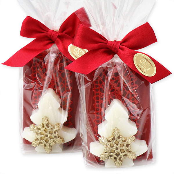 Sheep milk soap 100g decorated with a tree 16g in a cellophane, Pomegrante 