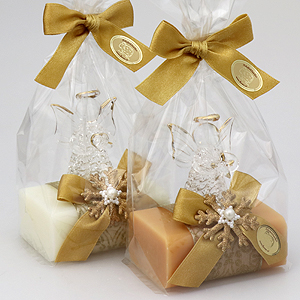 Sheep milk soap 100g decorated with an angel in a cellophane, Classic/quince 