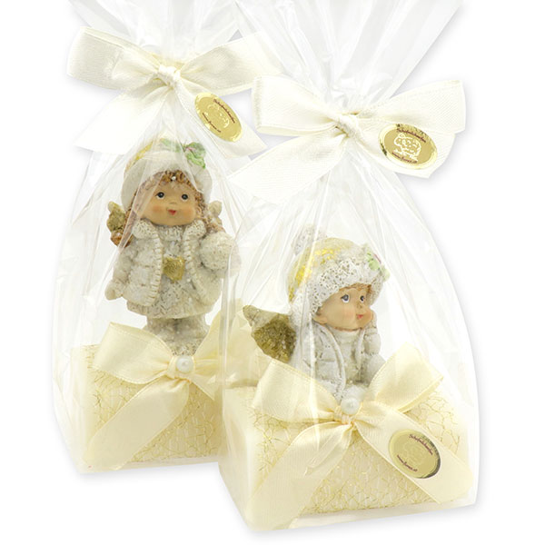 Sheep milk soap 100g, decorated with an angel in a cellophane, Classic 