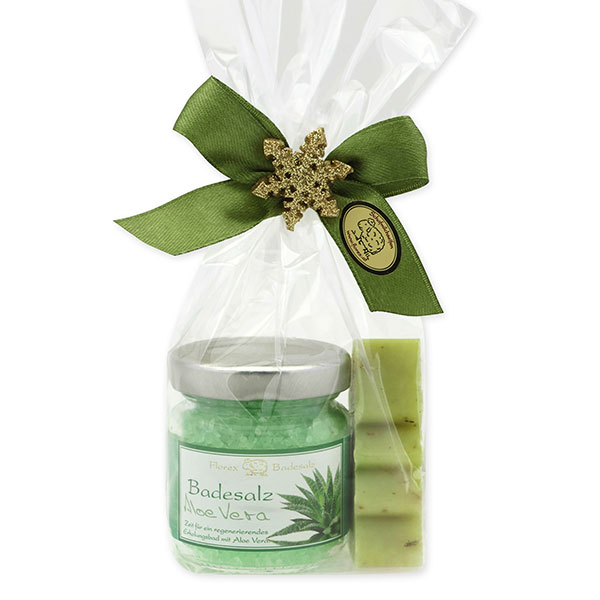 Bath set 2 pieces in a cellophane bag, Aloe vera 
